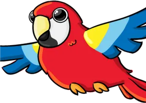 Colorful_ Cartoon_ Macaw_ Flying PNG Image