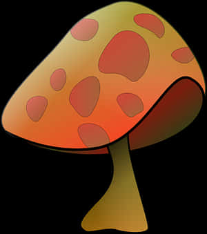 Colorful Cartoon Mushroom PNG with transparent background