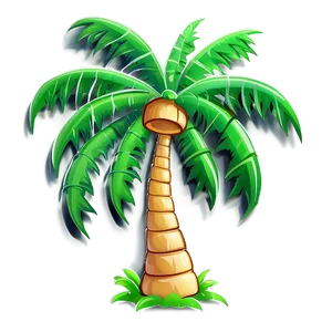 Colorful Cartoon Palm Tree Png Jkt PNG Image