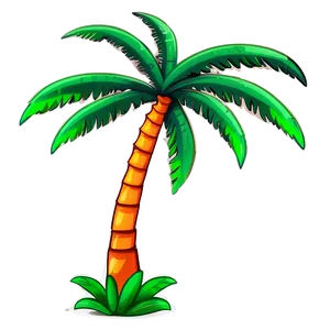 Colorful Cartoon Palm Tree Png Oqx88 PNG Image