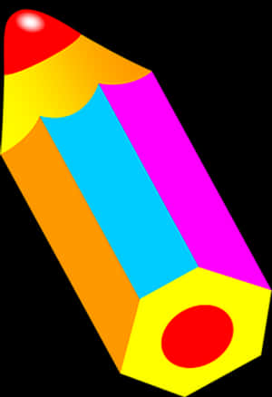 Colorful Cartoon Pencil Illustration PNG with transparent background
