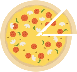 Colorful Cartoon Pizza Clipart PNG Image