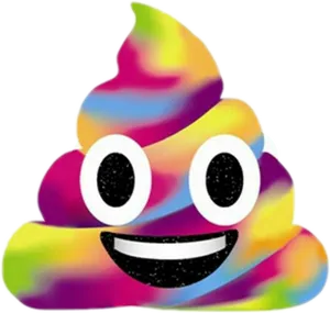 Colorful Cartoon Poop Emoji PNG Image