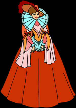 Colorful Cartoon Princess Illustration PNG image with transparent background