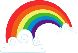 Colorful Cartoon Rainbow Clouds PNG Image