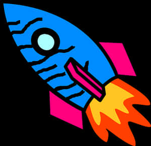 Colorful Cartoon Rocket Clipart PNG with transparent background
