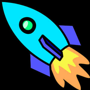 Colorful Cartoon Rocket Illustration PNG with transparent background