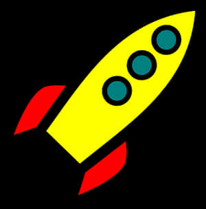 Colorful Cartoon Rocket Vector PNG with transparent background