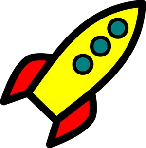 Colorful Cartoon Rocket Vector PNG Image