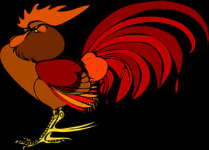 Colorful Cartoon Rooster Illustration PNG image with transparent background