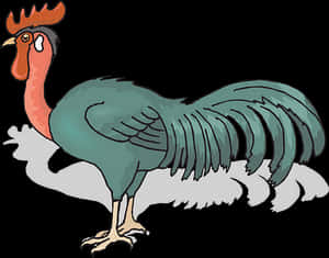 Colorful Cartoon Rooster Illustration PNG image with transparent background