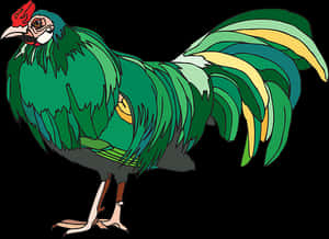 Colorful Cartoon Rooster Illustration PNG image with transparent background