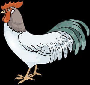 Colorful Cartoon Rooster Illustration PNG image with transparent background