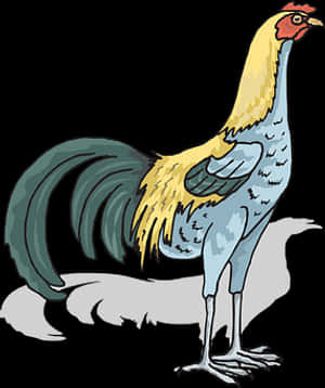 Colorful Cartoon Rooster Illustration PNG image with transparent background