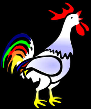 Colorful Cartoon Rooster PNG with transparent background
