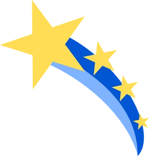 Colorful Cartoon Shooting Star PNG Image