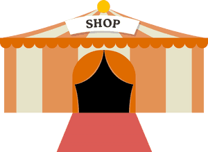 Colorful Cartoon Shopfront PNG image with transparent background