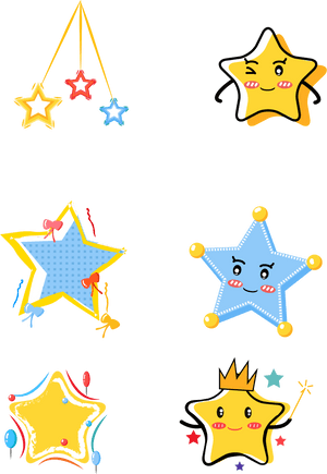 Doodle Stars Png -pentagram Stars Cute Pointed Star - Cute Star Vector Png, Transparent Png PNG image with transparent background