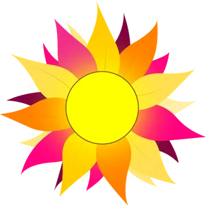 Colorful_ Cartoon_ Sun_ Vector PNG Image