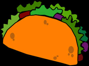 Colorful Cartoon Taco PNG with transparent background