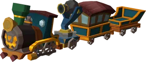 Colorful Cartoon Train PNG Image