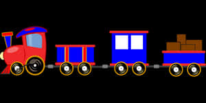 Colorful Cartoon Train Illustration PNG image with transparent background