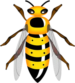 Colorful Cartoon Wasp PNG Image