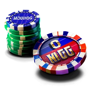 Colorful Casino Chips Stacked PNG Image