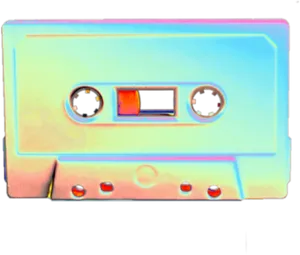 Colorful Cassette Tape Art PNG Image