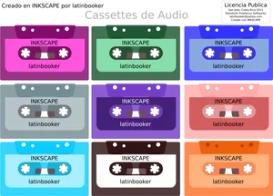 Colorful Cassette Tape Collection PNG Image