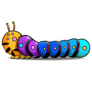 Colorful Caterpillar Illustration PNG 24 PNG image with transparent background