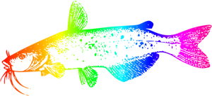 Colorful Catfish Illustration PNG Image