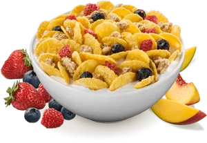 Colorful Cerealwith Fruits PNG Image