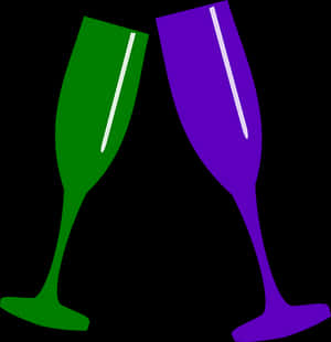 Colorful Champagne Glasses Vector PNG image with transparent background