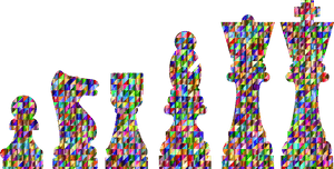 Chromatic Triangular Chess Pieces Clip Arts - Cartoon Colorful Chess Pieces, HD Png Download PNG image with transparent background