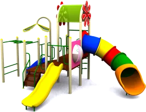 Colorful Childrens Playground Equipment PNG Image