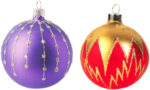 Colorful Christmas Baubles Decoration PNG Image