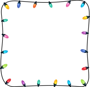 Colorful Christmas Lights Border Clipart PNG Image