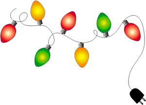 Colorful Christmas Lights Decoration PNG Image