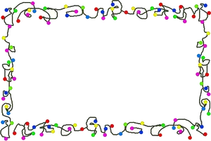 Colorful Christmas Lights Frame PNG Image