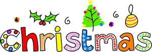 Colorful Christmas Text Illustration PNG Image