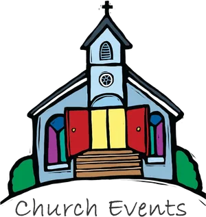 Colorful Church Events Clipart PNG Image