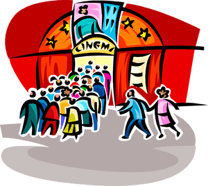 Vector Illustration Of Cinema Movie Theatre Or Theater - Go To The Cinema Clipart, HD Png Download PNG image with transparent background