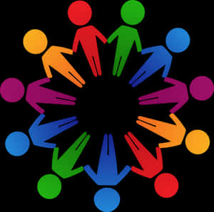 Colorful Circleof Friends Graphic PNG image with transparent background