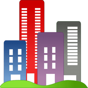Colorful Cityscape Vector Illustration PNG