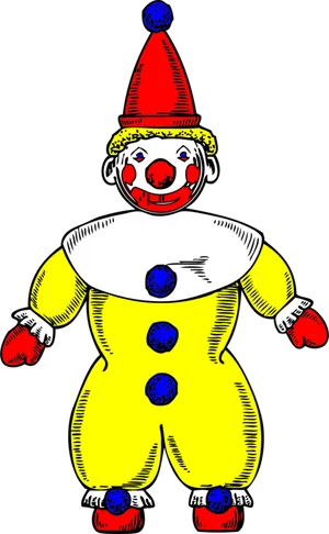 Colorful Classic Clown Illustration PNG Image