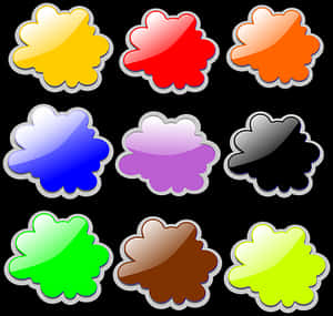 Colorful_ Cloud_ Icons_ Set PNG with transparent background