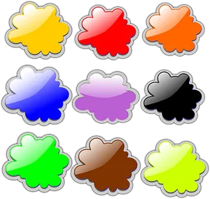 Colorful_ Cloud_ Icons_ Set PNG Image