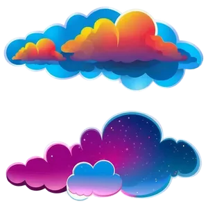 Colorful Cloud Vector Set Png 68 PNG Image