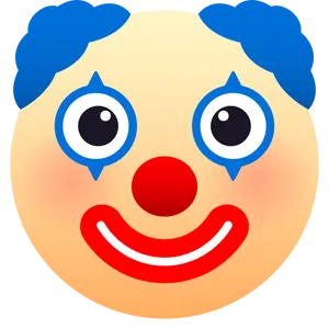 Colorful Clown Emoji Graphic PNG Image